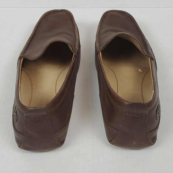 UGG brown leather men slip on shoes 12 - Picture 4 of 12
